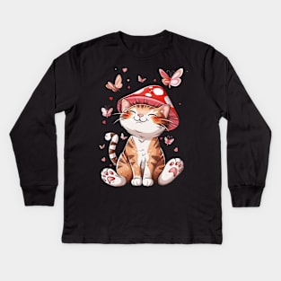 Cat Mushroom Chronicles Whisker Wonderland Kids Long Sleeve T-Shirt